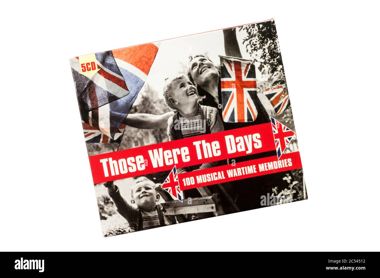 5 CD caja titulado esos eran los días, 100 recuerdos de guerra musical. Foto de stock