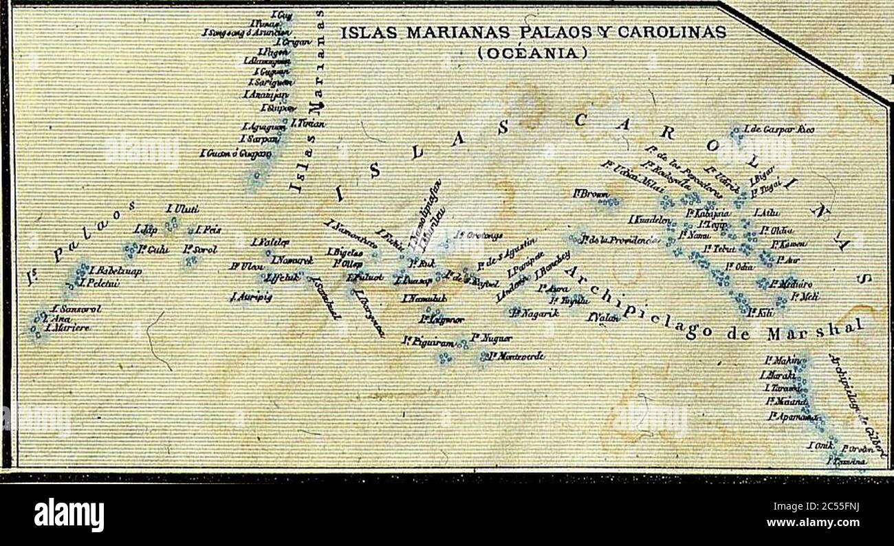 Islas Marianas Palaos y Carolinas. Foto de stock