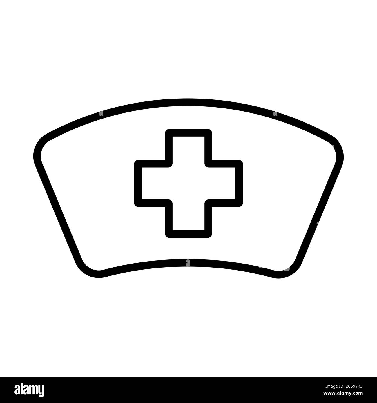 Icono de vector de sombrero de enfermera. Medicina y atención médica, signo  de apoyo médico. Símbolo gráfico para el diseño de sitios web y  aplicaciones médicas, logotipo, aplicación, IU Imagen Vector de