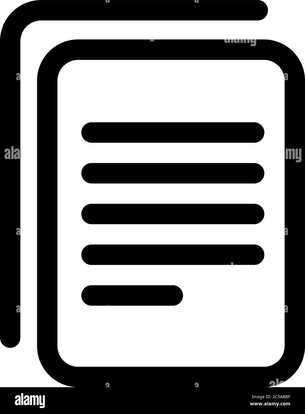 Icono de copia de documento. Hoja de papel con texto. Perfile el ...