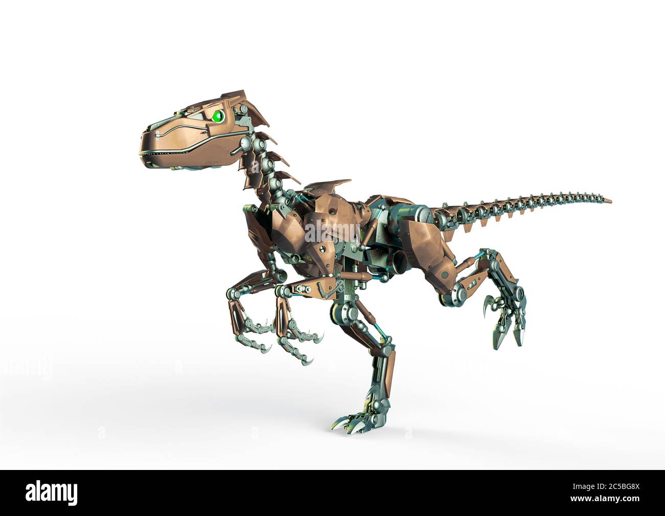 dino raptor robot está en marcha, ilustración 3d Fotografía de stock - Alamy