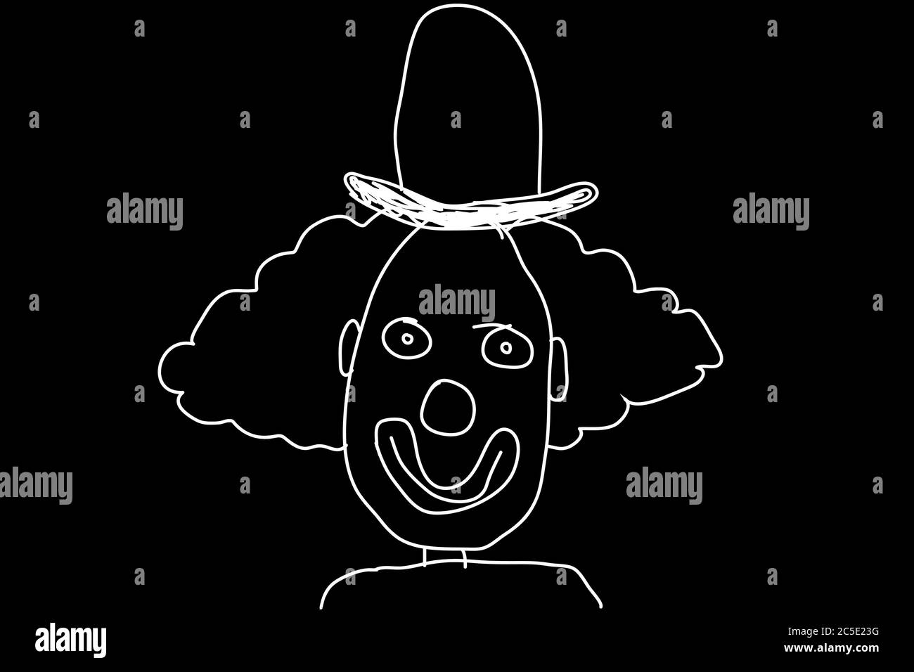 Payaso con un sombrero - dibujo tiza Imagen Vector de stock - Alamy