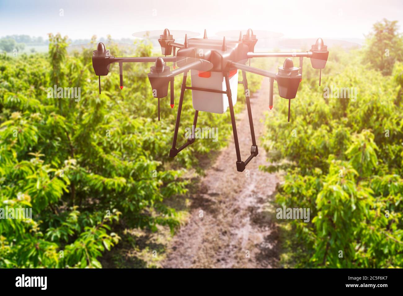 Agricultura Industria Tecnología agrícola en campo vegetal o granja Foto de stock