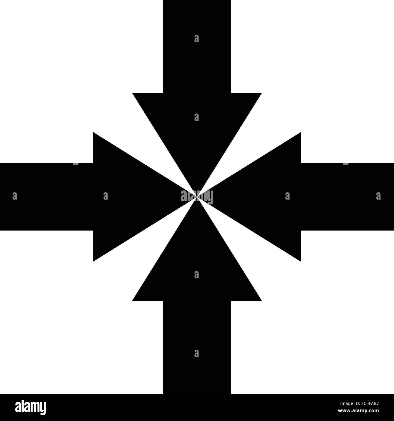 Flechas Icono Reducir Minimizar Puntero Aislado Reducir símbolo negro