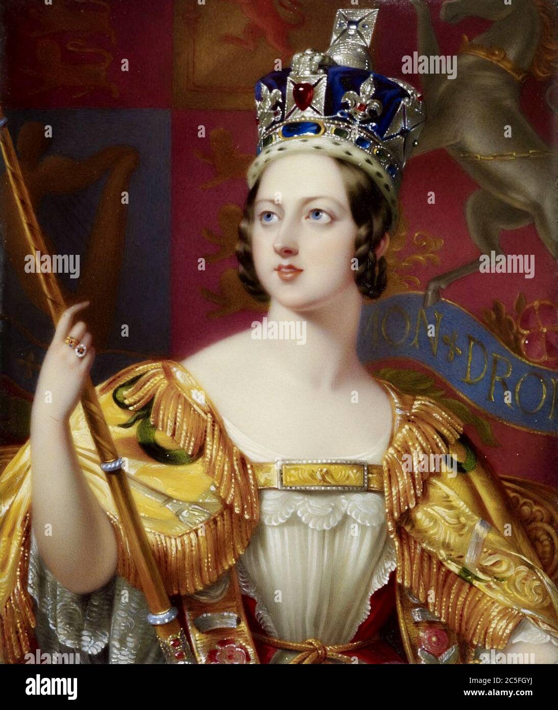 Victoria (Alexandrina Victoria; 1819 – 1901) Reina del Reino Unido de Gran Bretaña e Irlanda desde el 20 de junio de 1837 hasta su muerte. Retrato coronación Foto de stock