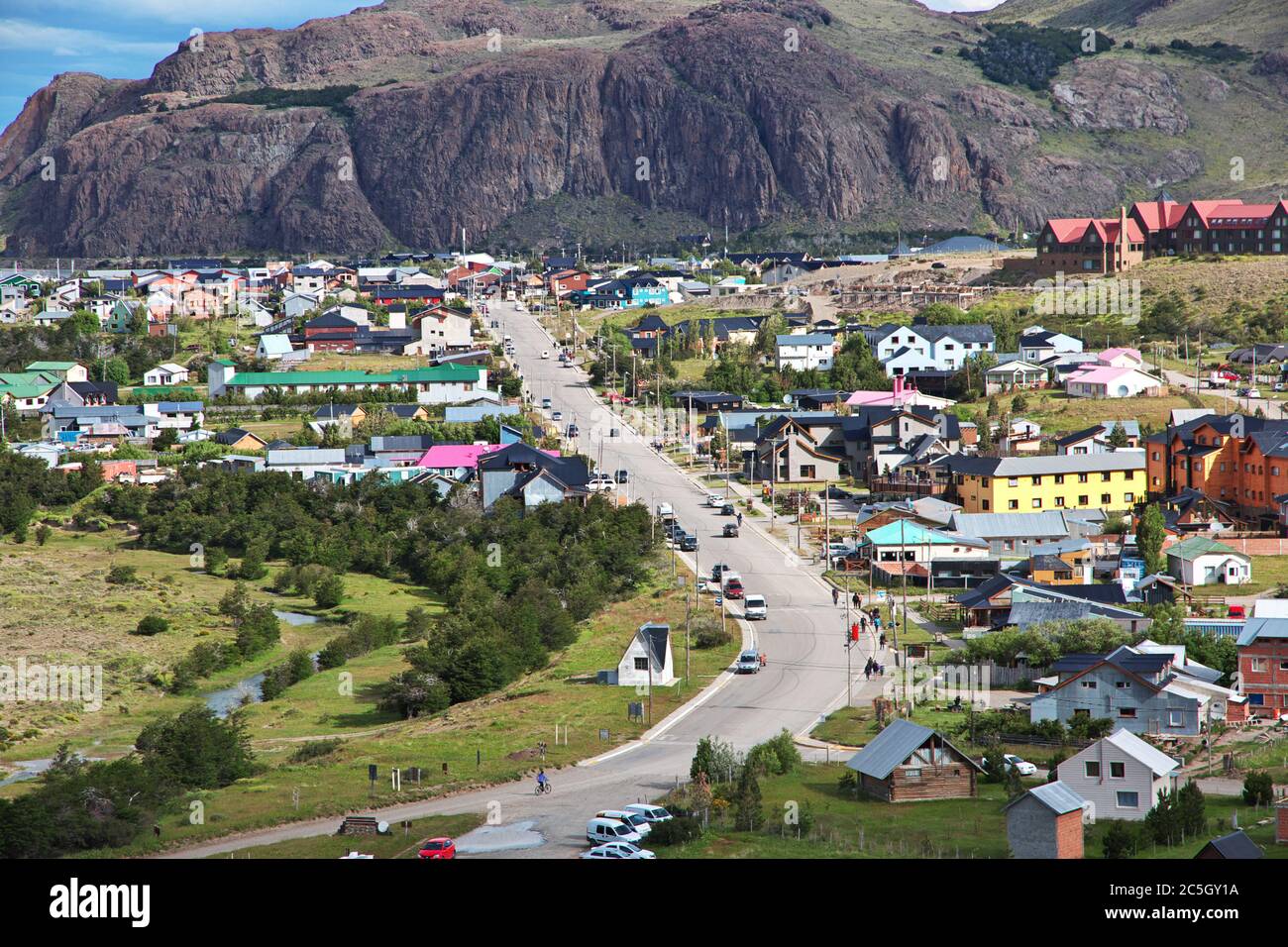 La vista sobre el Chalten, Patagonia, Argentina Foto de stock