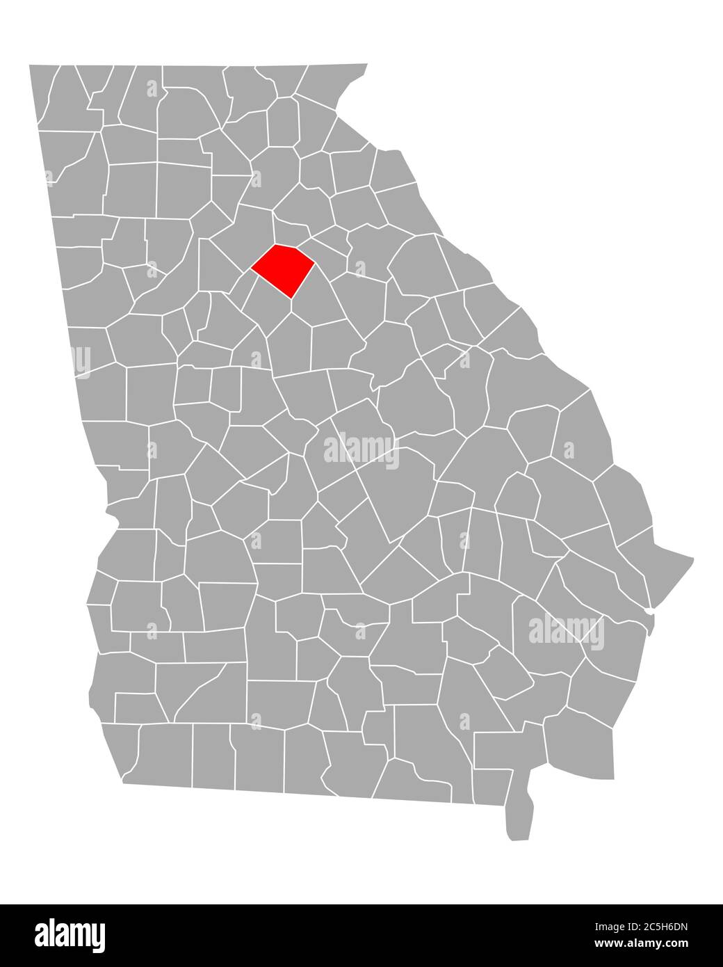 Mapa de Walton en Georgia Foto de stock