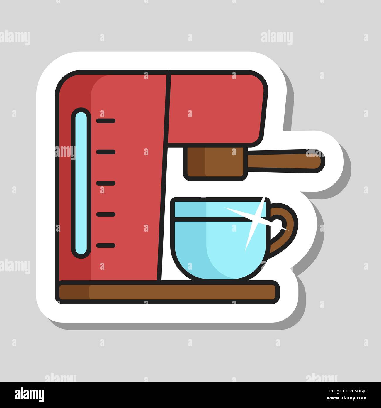 Cafetera con icono de vector de taza para casa, restaurante Cafetera con icono de vector de taza para casa, restaurante