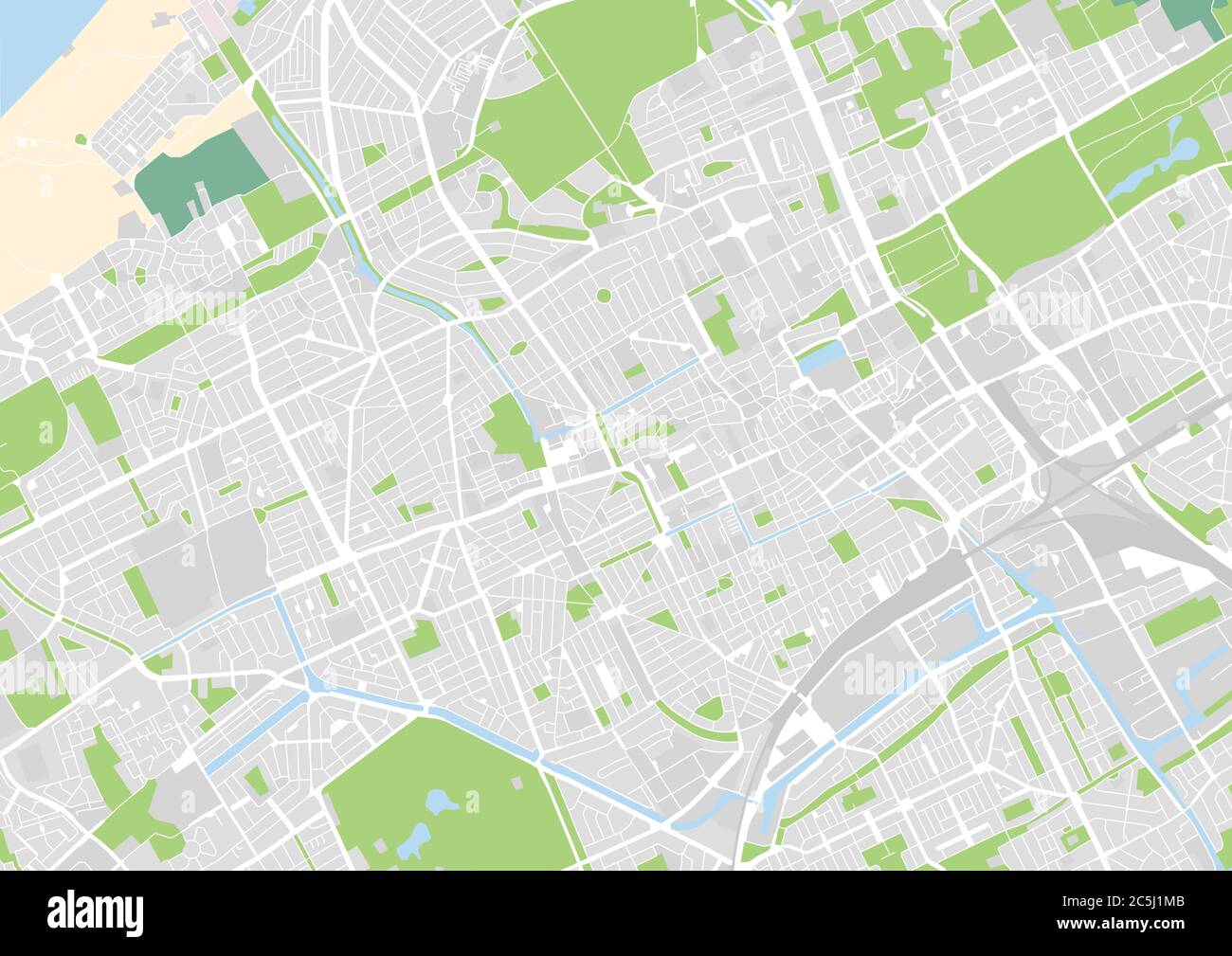Mapa de la ciudad vectorial de la haya, países Bajos Ilustración del Vector