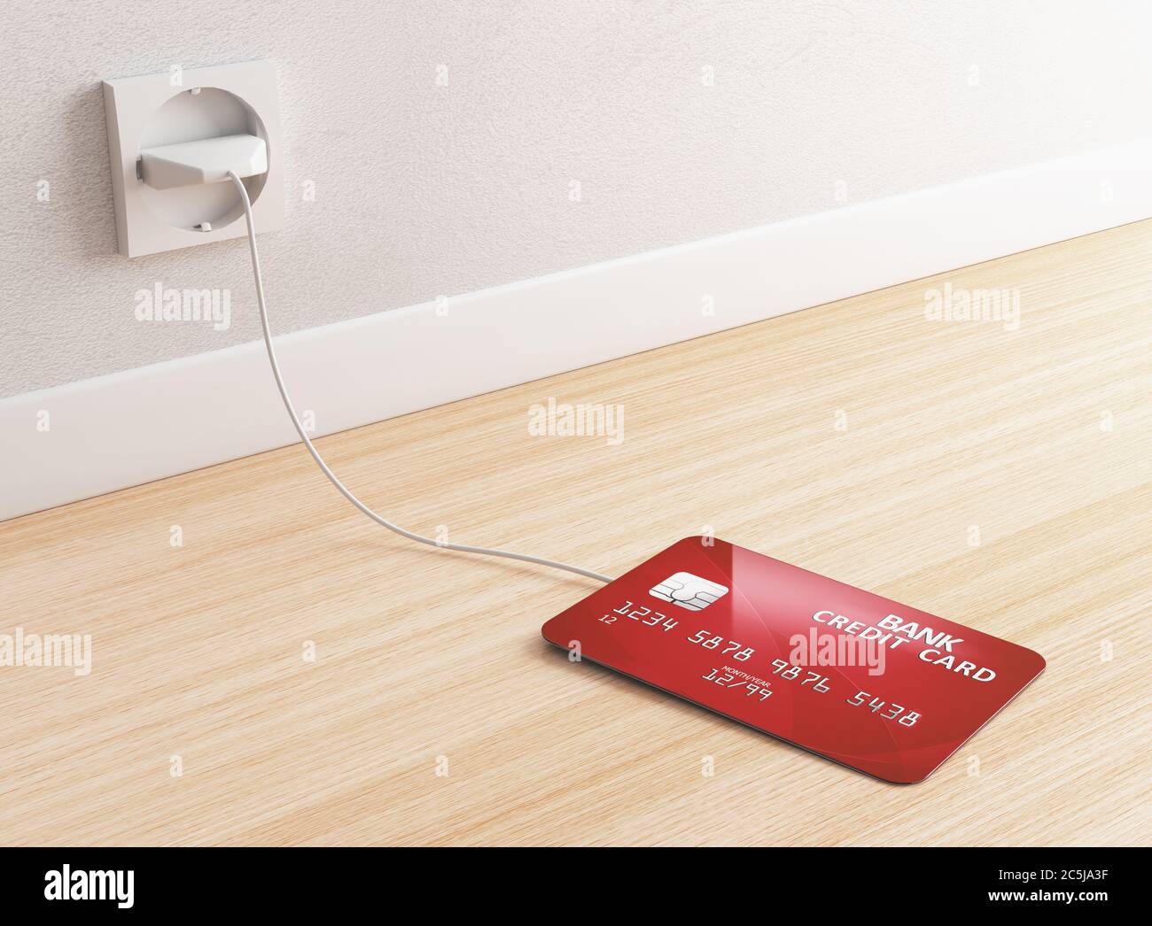 Recarga de tarjeta de crédito. Cargar una tarjeta de crédito renderizado en  3d Fotografía de stock - Alamy