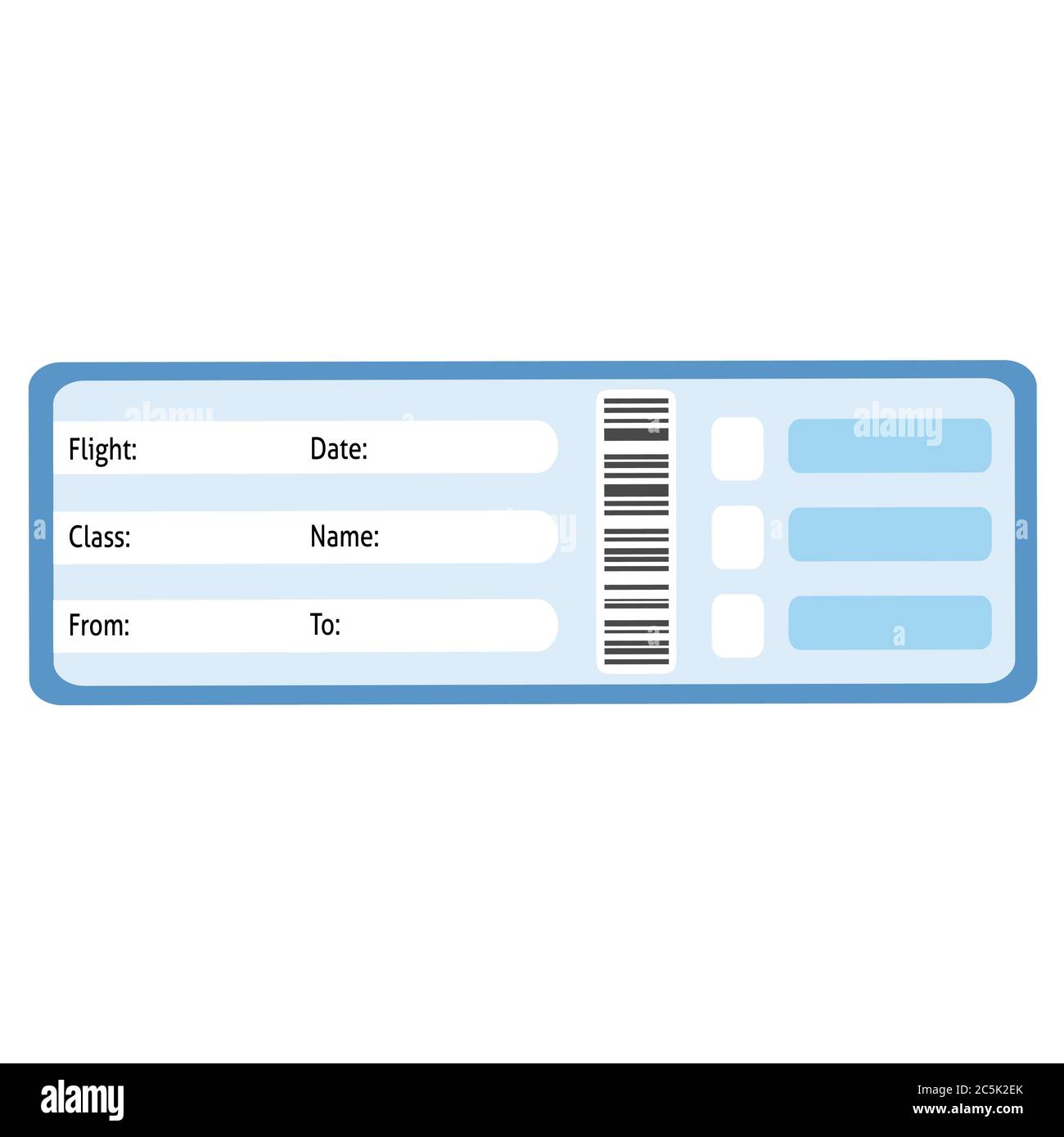 Billete de tarjeta de embarque de la aerolínea sobre fondo blanco. Ilustración vectorial en un moderno estilo plano. EPS 10 Ilustración del Vector