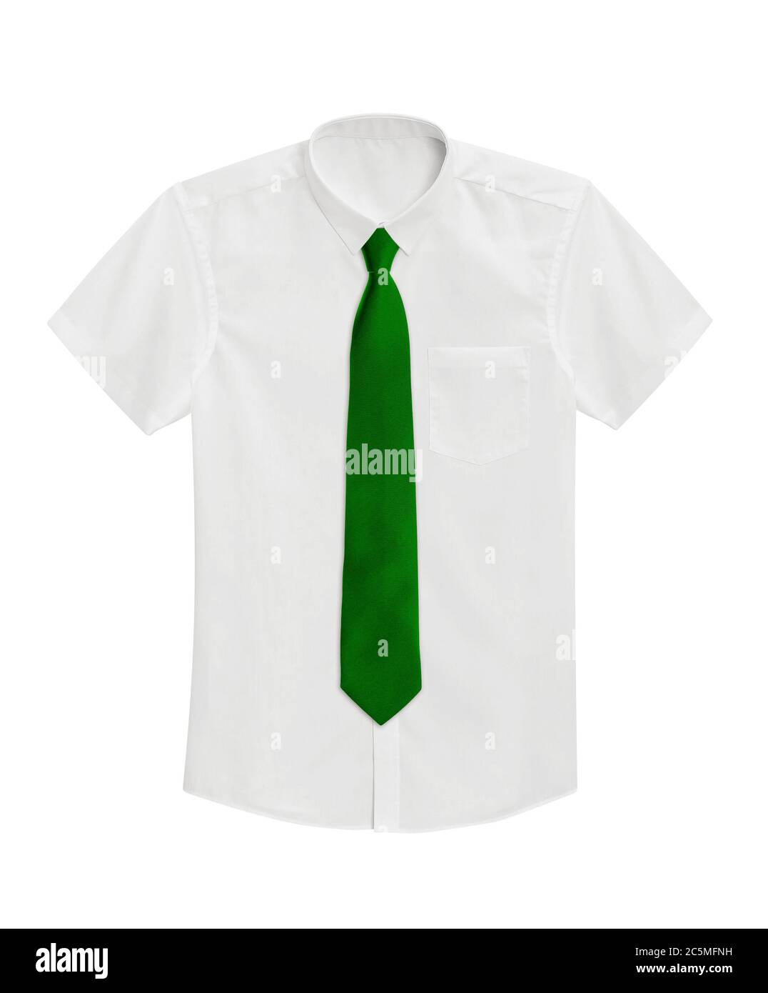 Camisa blanca con corbata aislada blanco con camino de recorte Fotografía de stock - Alamy