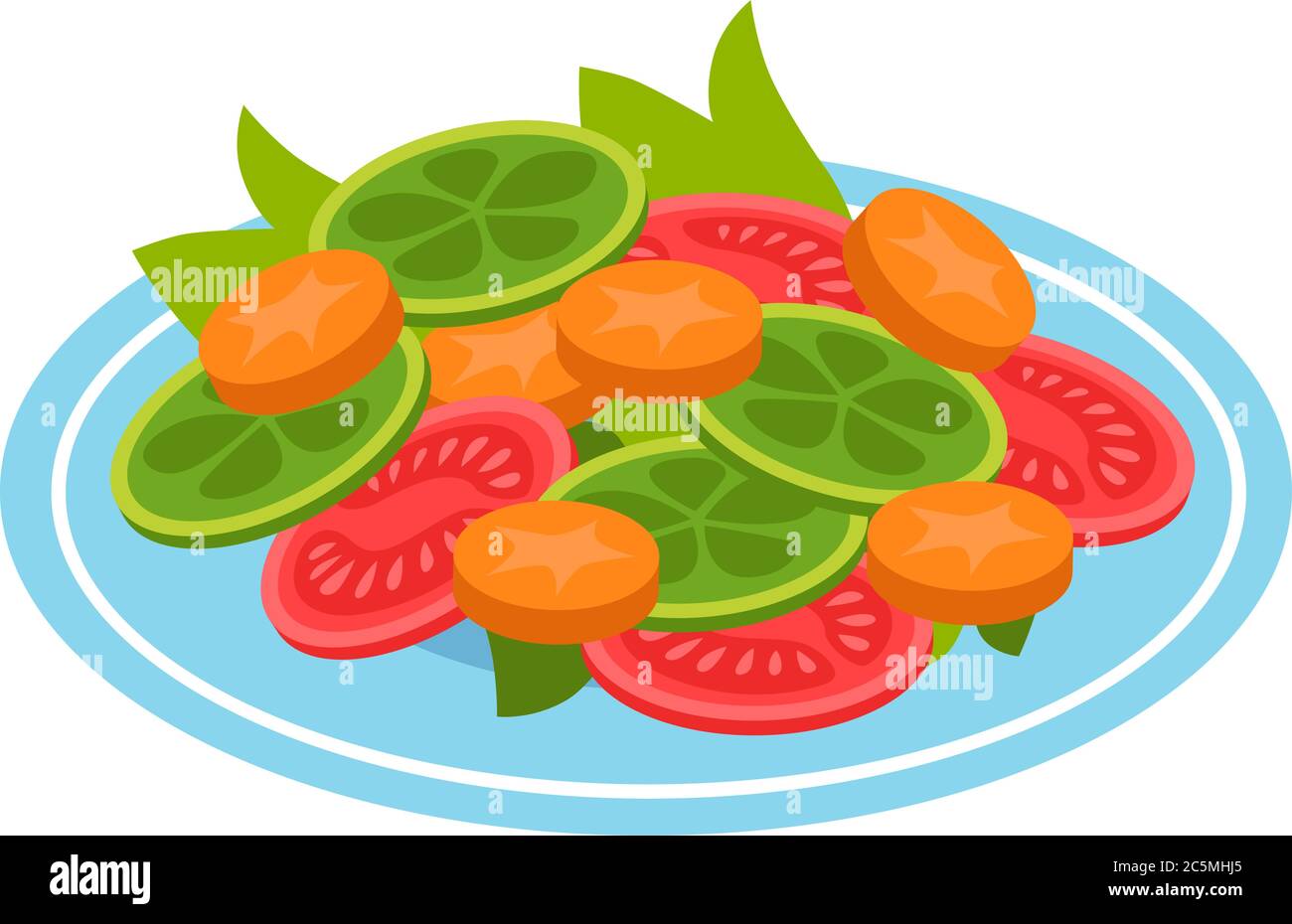 Ensalada de verduras frescas. Ilustración vectorial. Dibujos animados  sencillos icono de diseño de alimentos. Concepto de alimentación saludable  Imagen Vector de stock - Alamy