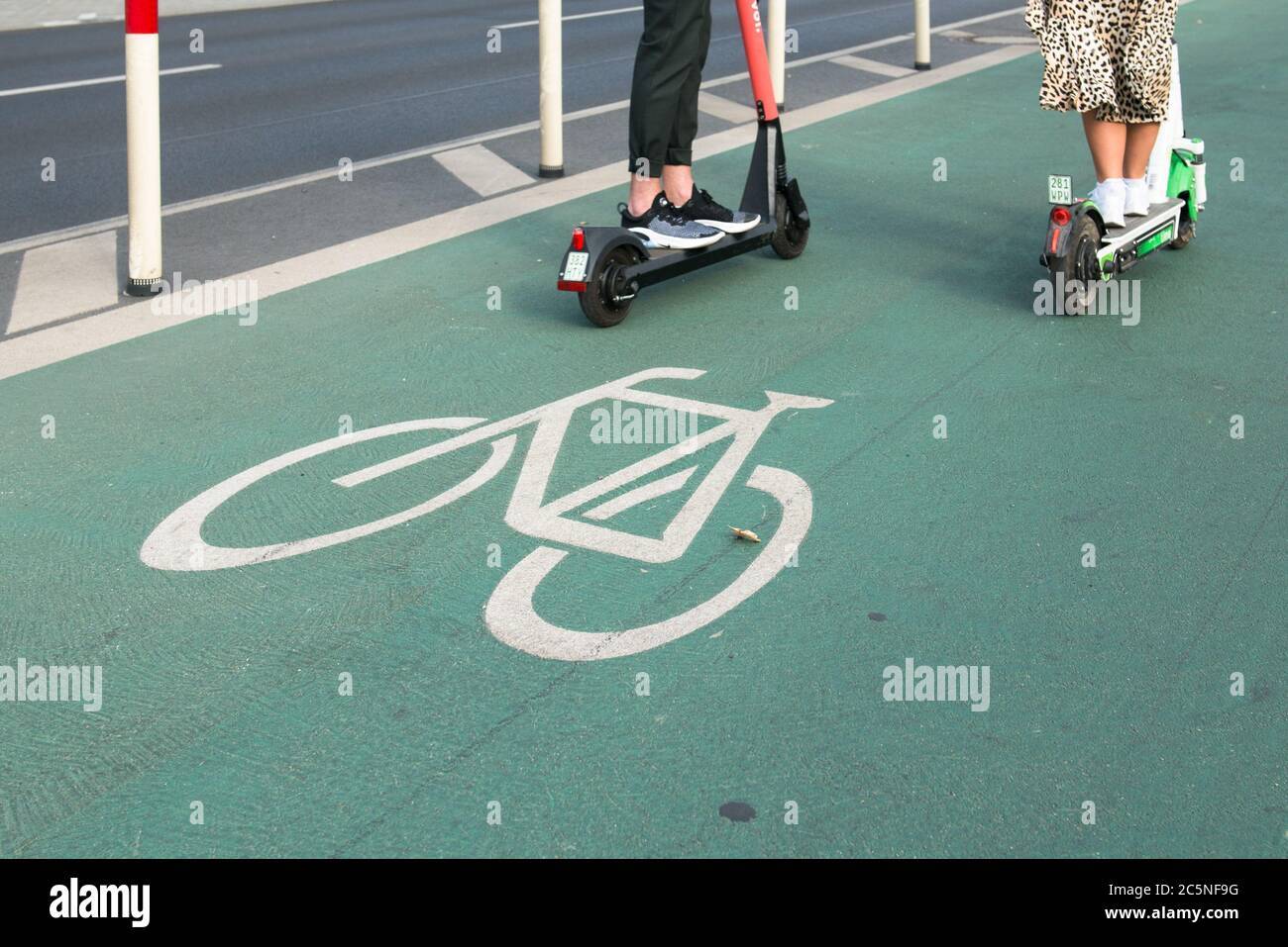 ruta de bicicletas en berlín Foto de stock