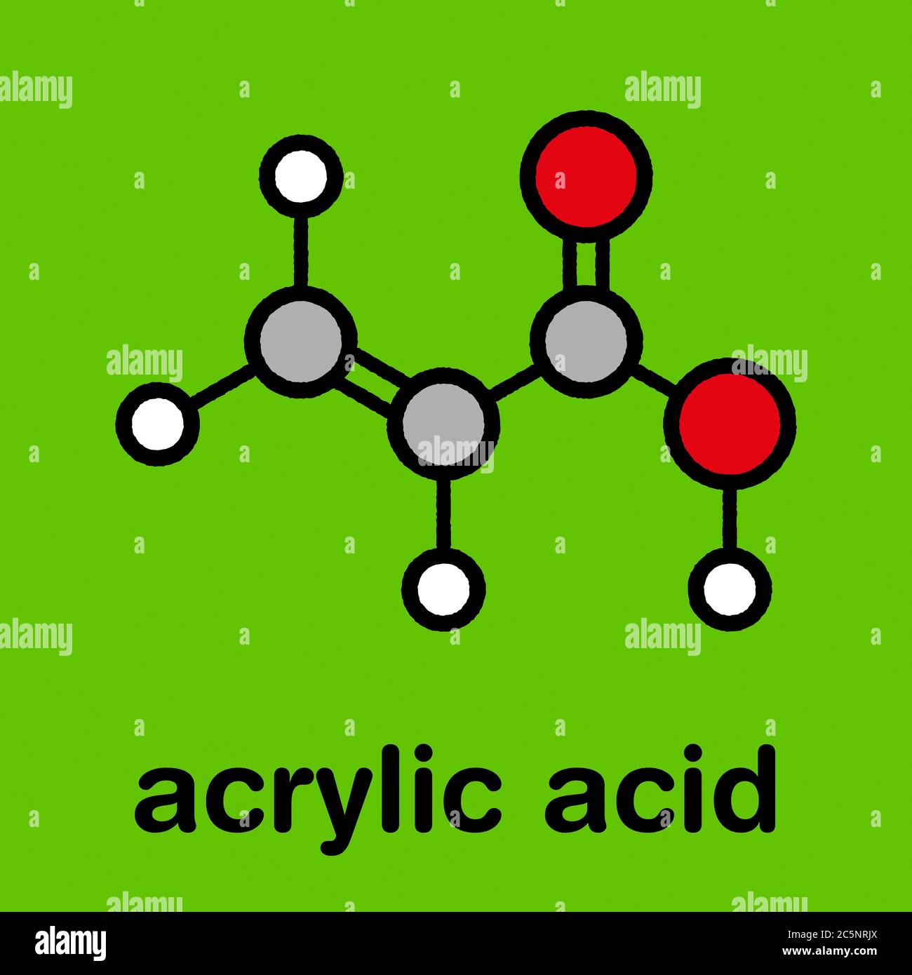 Molécula de ácido acrílico, polyacrylic acid (PAA, carbomer) Bloque de  creación. PAA es utilizado en la producción de pañales desechables  Fotografía de stock - Alamy