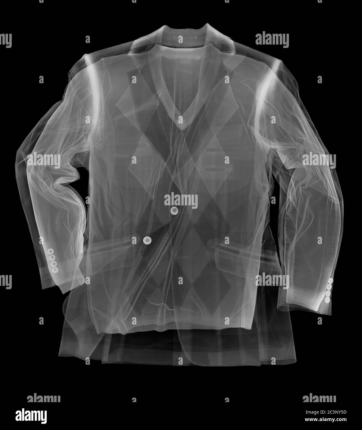 Jersey y chaqueta, rayos X. Foto de stock