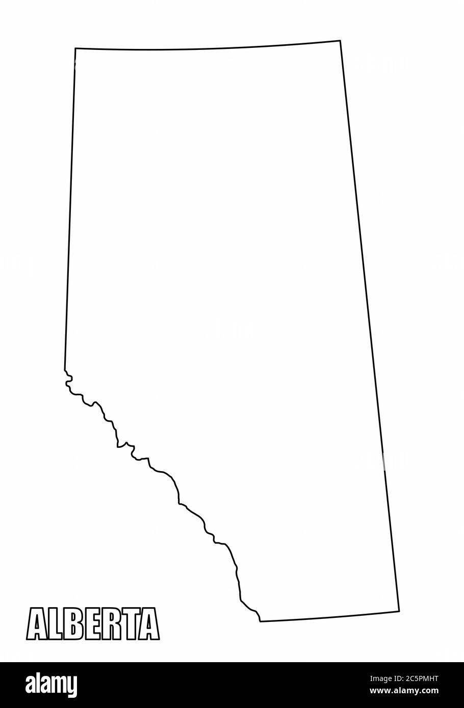 Mapa de la provincia de Alberta Ilustración del Vector