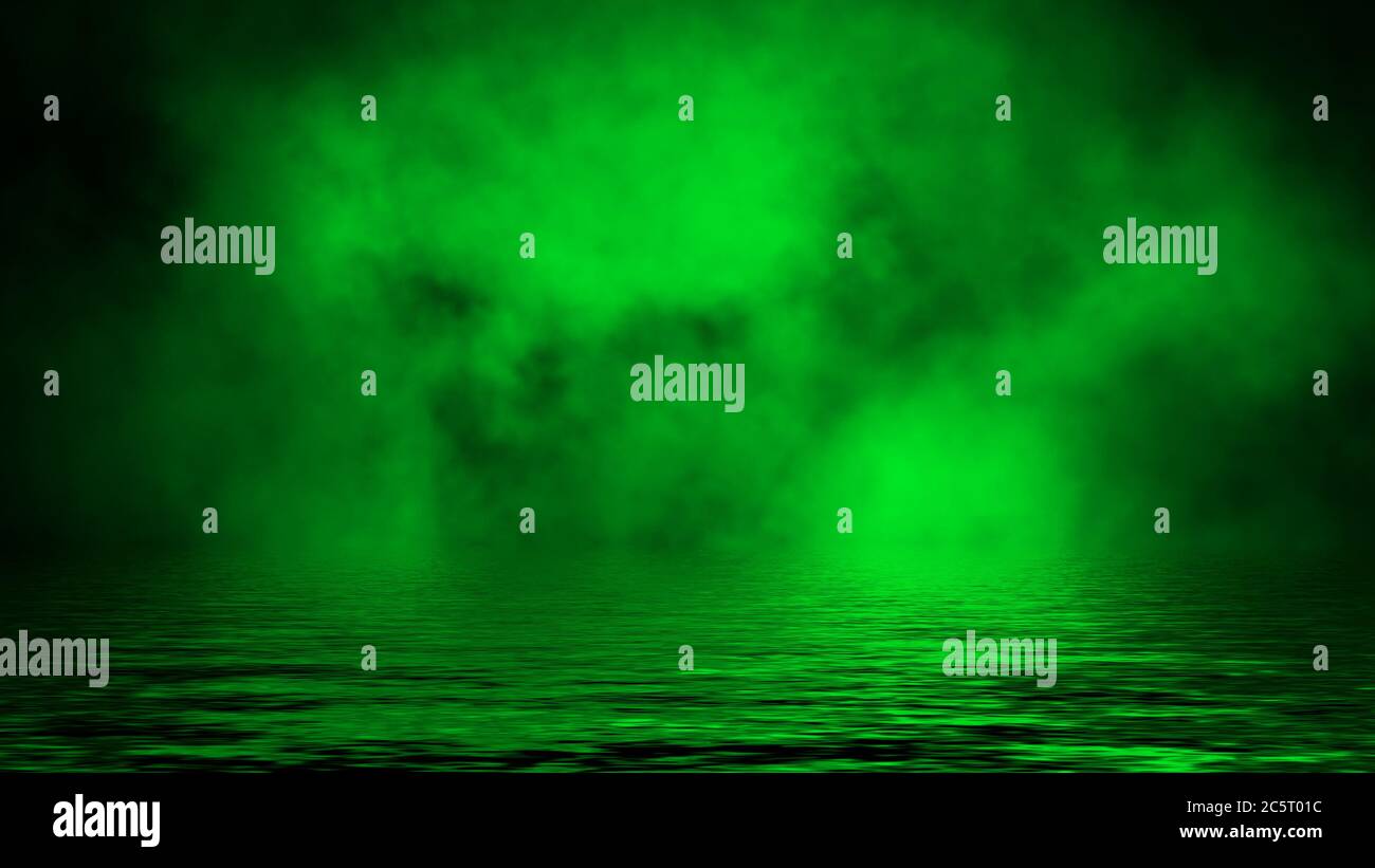 Humo Verde Mistico En El Suelo Niebla Aislada Sobre Fondo Negro Ilustracion De Stock Reflexion Sobre El Agua Fotografia De Stock Alamy alamy