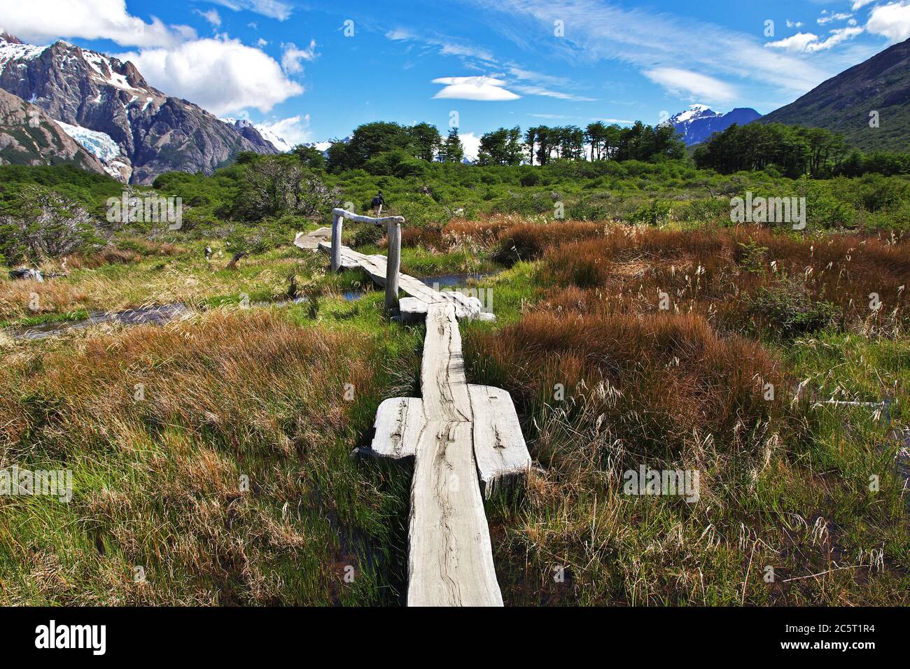 Trekking a Fitz Roy, el Chalten, Patagonia, Argentina Foto de stock
