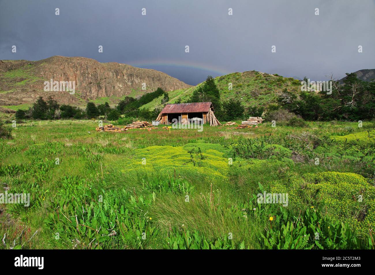 El edificio en el Chalten, Patagonia, Argentina Foto de stock