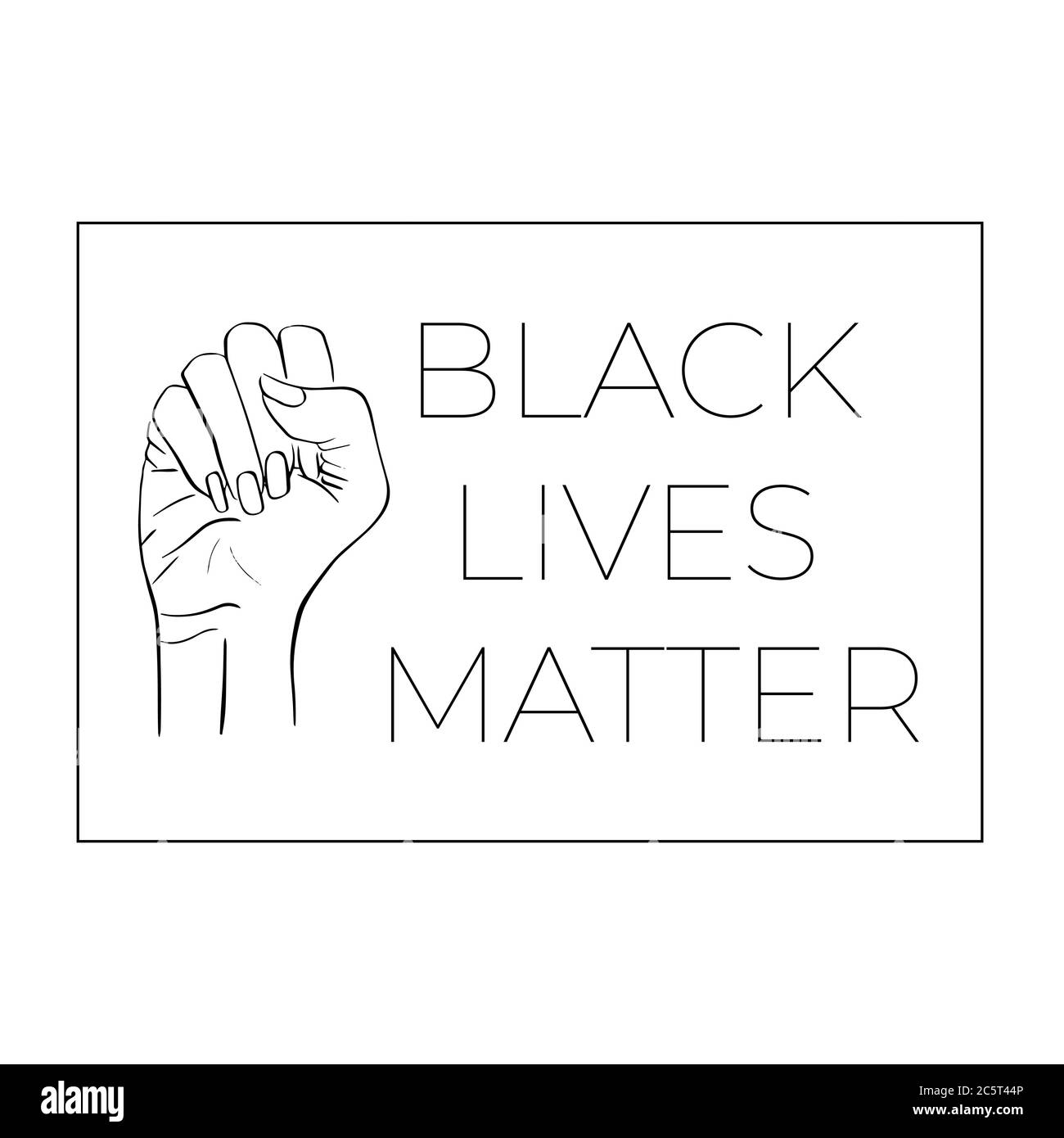 Las vidas negras importan. Gesto de brazo afroamericano Ilustración del Vector