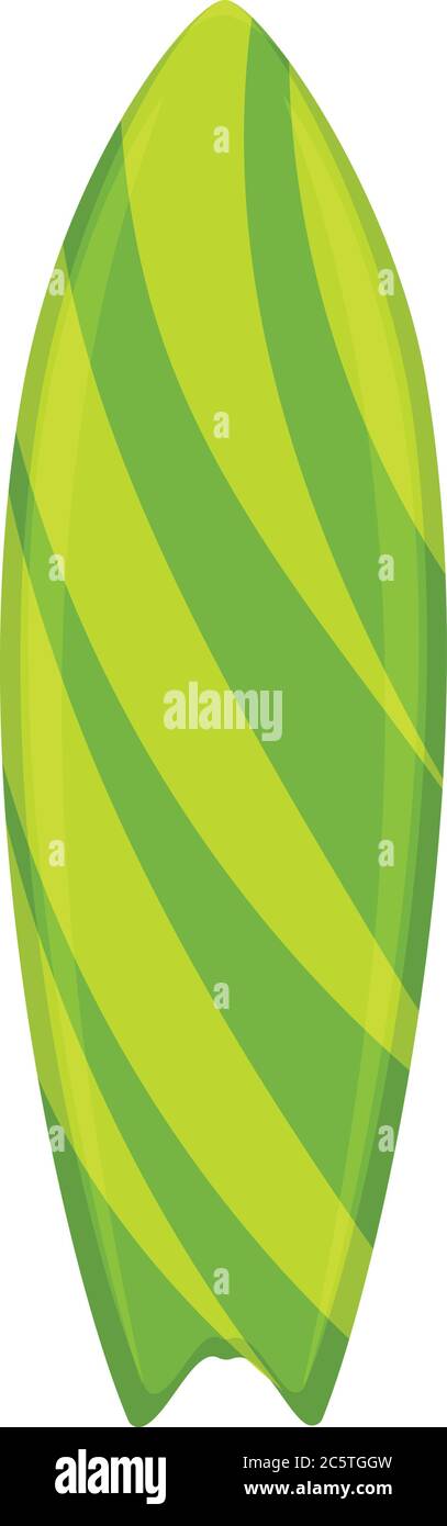 Icono de tabla de surf con rayas verdes. Dibujo animado de verde rayado  surfboard icono vector para diseño web aislado sobre fondo blanco Imagen  Vector de stock - Alamy
