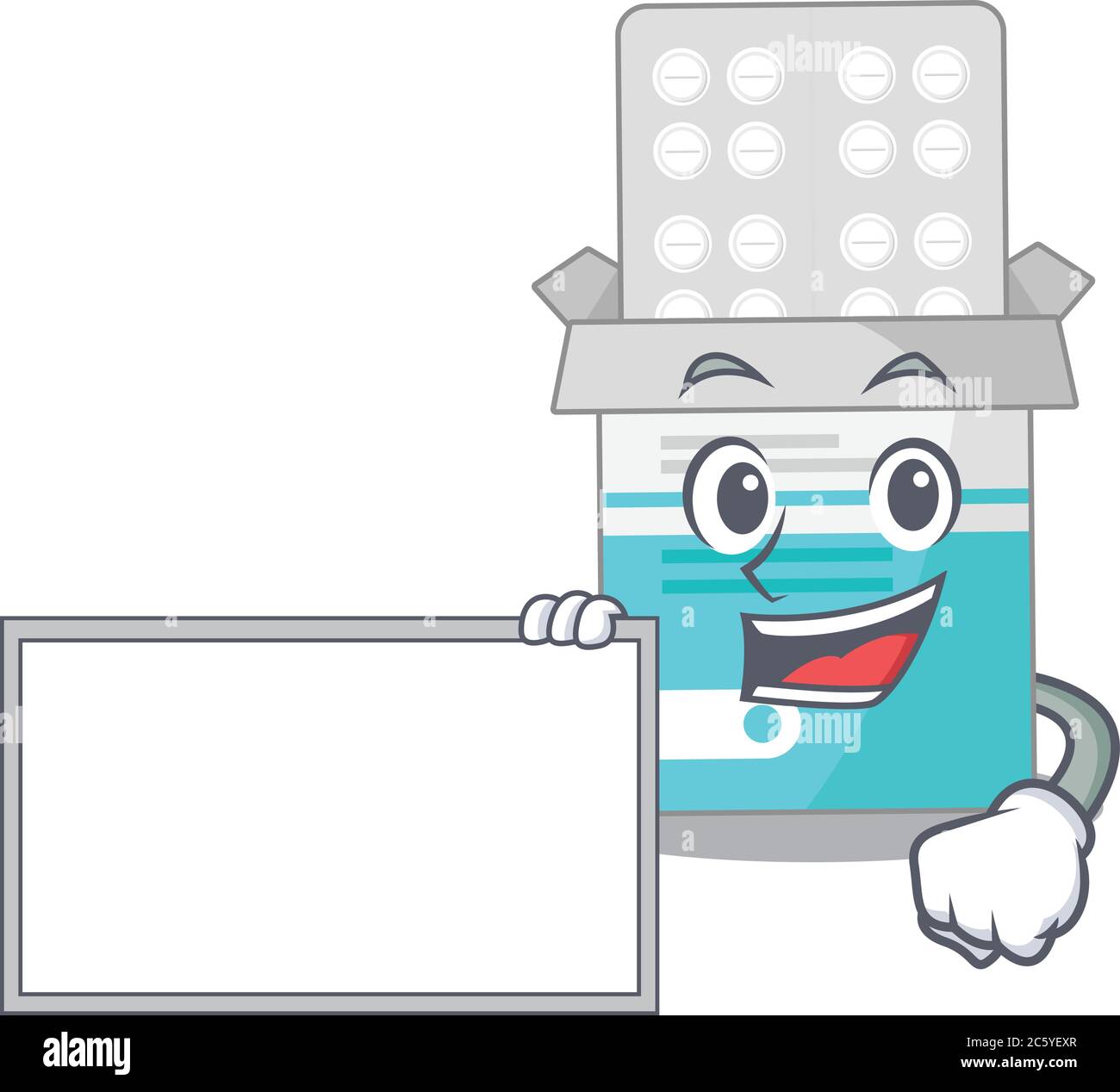 Estilo de personaje de dibujos animados de botella de medicina médica con  una pizarra blanca Imagen Vector de stock - Alamy