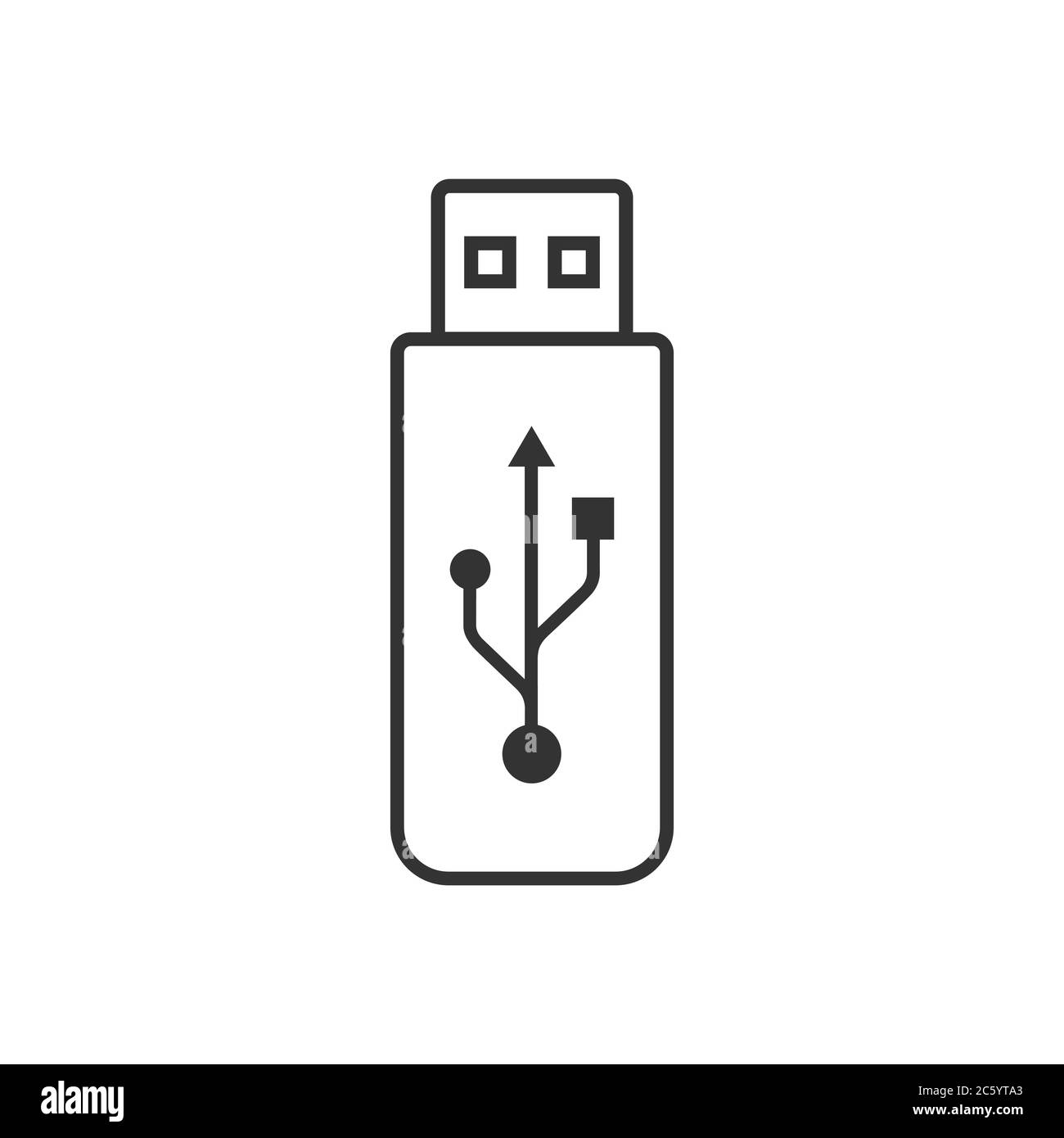 Botón del símbolo del icono del cable de la unidad flash USB. Señal del  logotipo de la memoria del conector. Imagen de ilustración vectorial.  Aislado sobre fondo blanco Imagen Vector de stock -