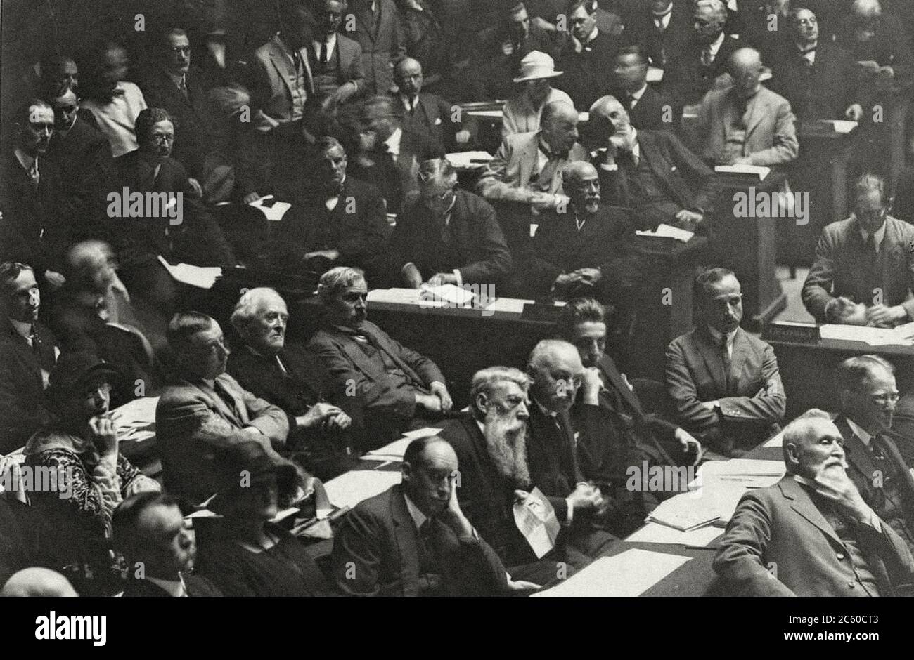 Delegación británica en la reunión de la Liga de las Naciones en Ginebra. 1924 Foto de stock