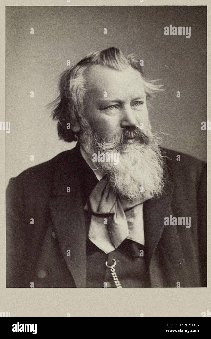 Johannes Brahms (1833 - 1897) fue un compositor y pianista alemán, uno de los representantes centrales de la era romántica. Foto de stock