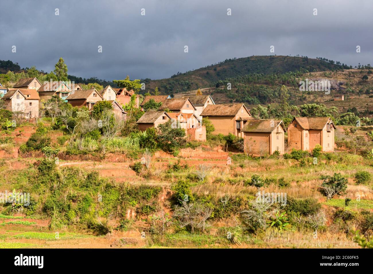 Casa rural en Madagascar. Foto de stock