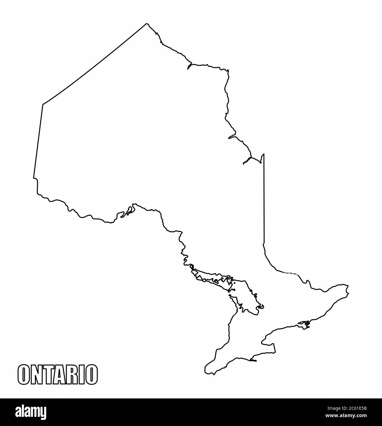 Mapa de la provincia de Ontario Ilustración del Vector