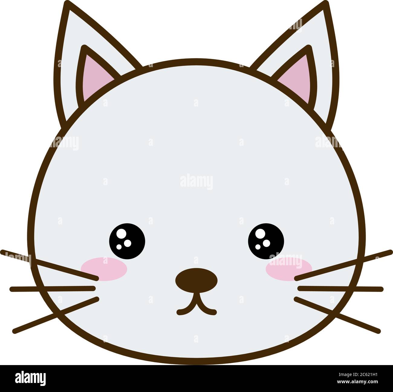 Lindo gato línea de dibujos animados y relleno estilo icono diseño, Kawaii  animal zoológico vida naturaleza y carácter tema de vectores ilustración  Imagen Vector de stock - Alamy