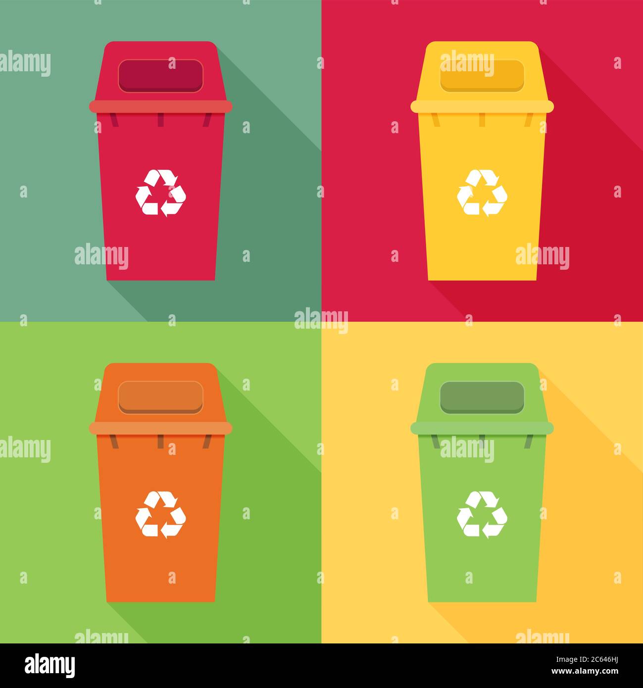 Vector de juego de contenedor de basura de clasificación de residuos.  Gestión de residuos y concepto de reciclaje con juego de contenedores de  residuos Imagen Vector de stock - Alamy