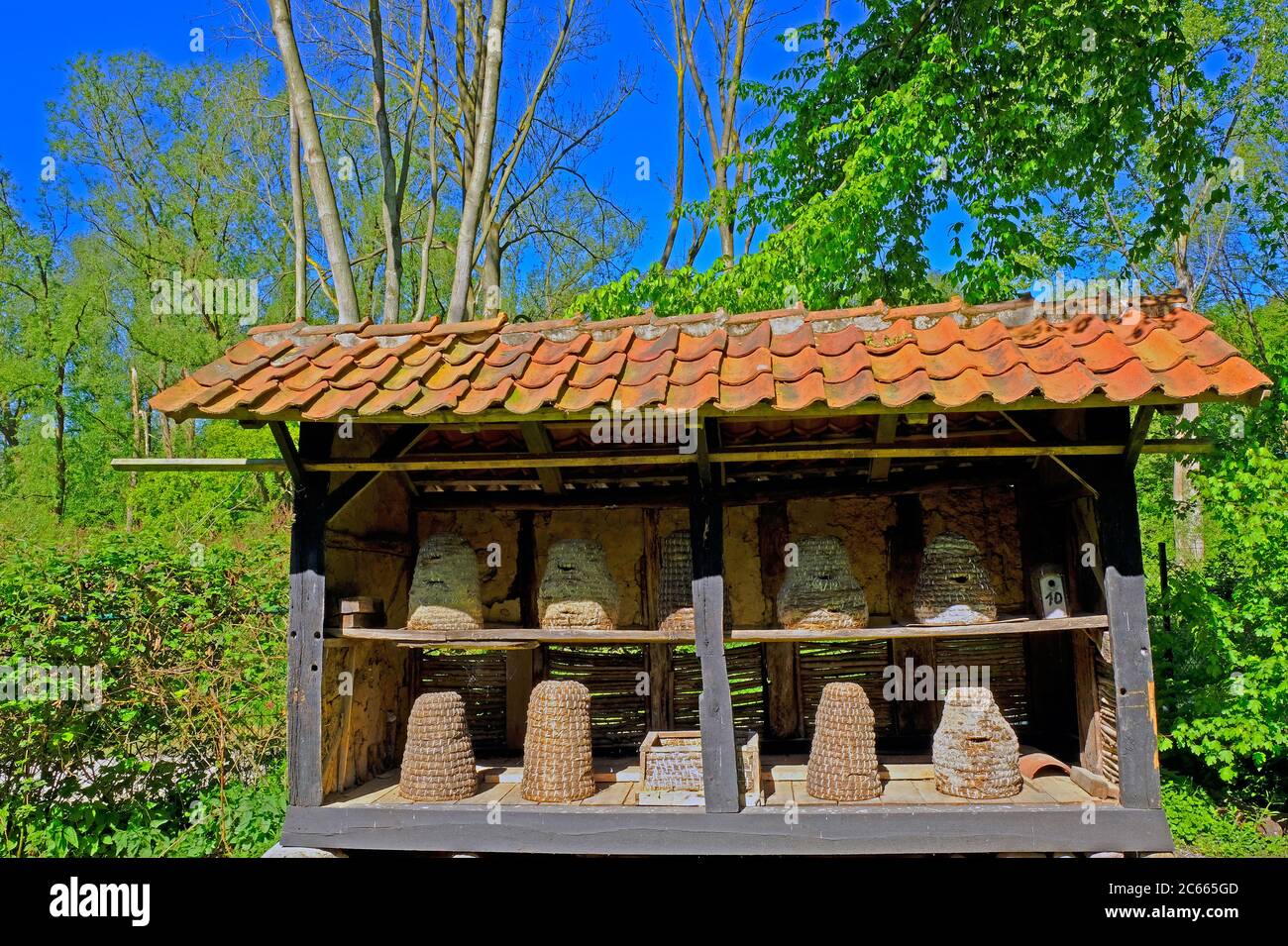 Alemania, Renania del Norte-Westfalia, Rahden, corte del museo, edificio Foto de stock