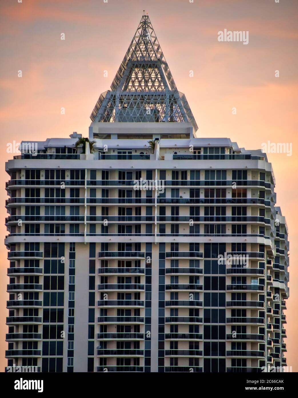 Arquitectura moderna y art decó en South Beach, Miami, Florida Foto de stock