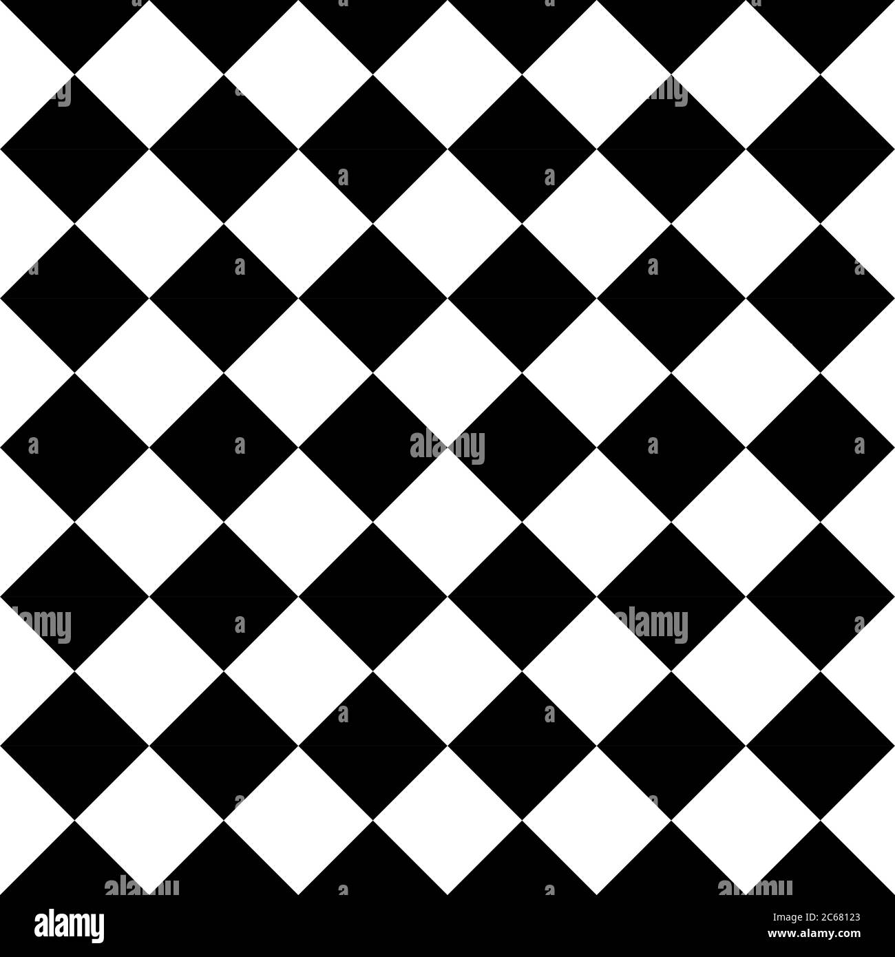 Patrón de fondo sin costuras a cuadros de cuadrados en disposición diagonal. Tema de escritorio de ajedrez blanco y negro. Simple plano geométrico y abstracto vector ilustración. Ilustración del Vector