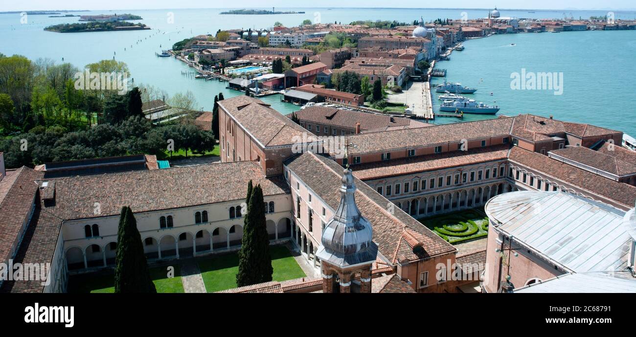 Vista de Venecia desde la Torre Chiesa di San Giorgio Maggiore, Venecia, Veneto, Italia Foto de stock