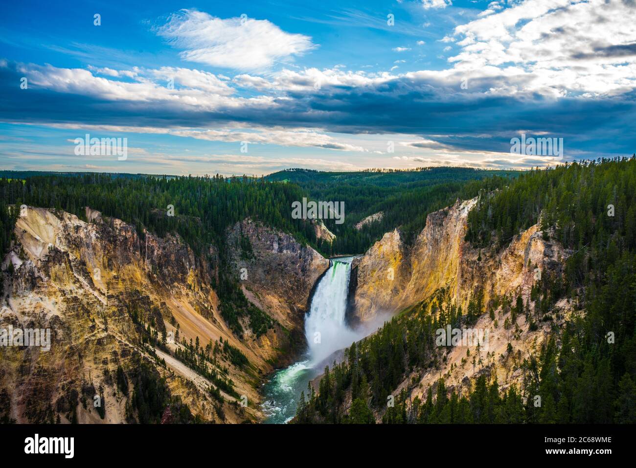 La caída más baja en el Parque Nacional Yellowstone, Wyoming, EE.UU. Foto de stock