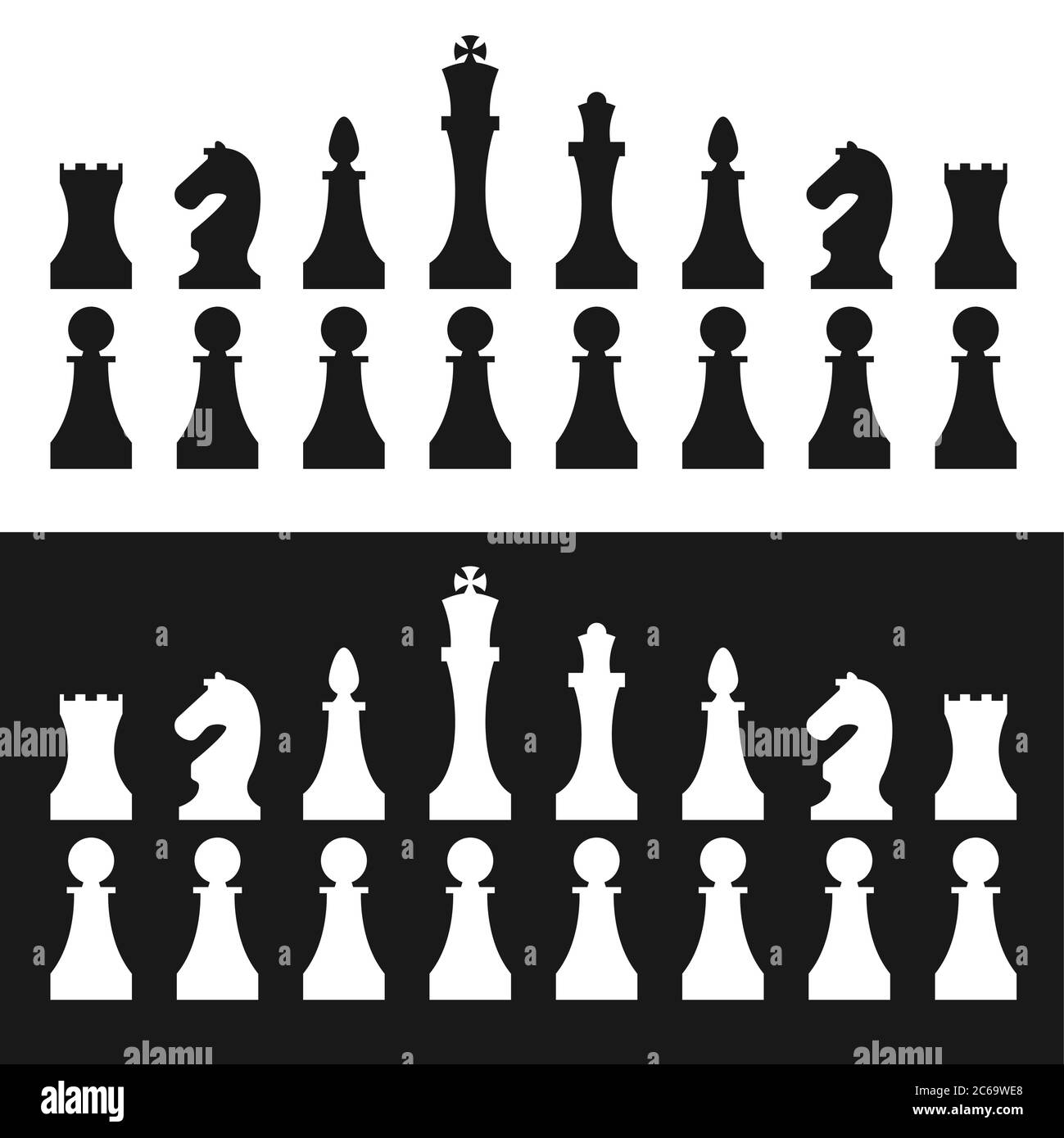 Piezas de ajedrez. Vector Imagen Vector de stock - Alamy