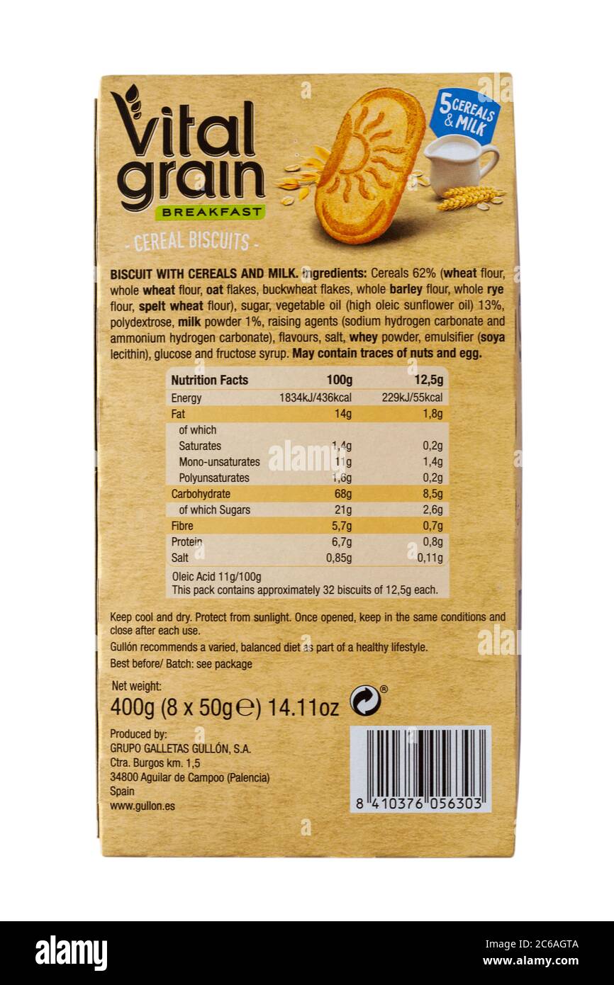 Nutritional facts cereal fotografías e imágenes de alta resolución - Alamy