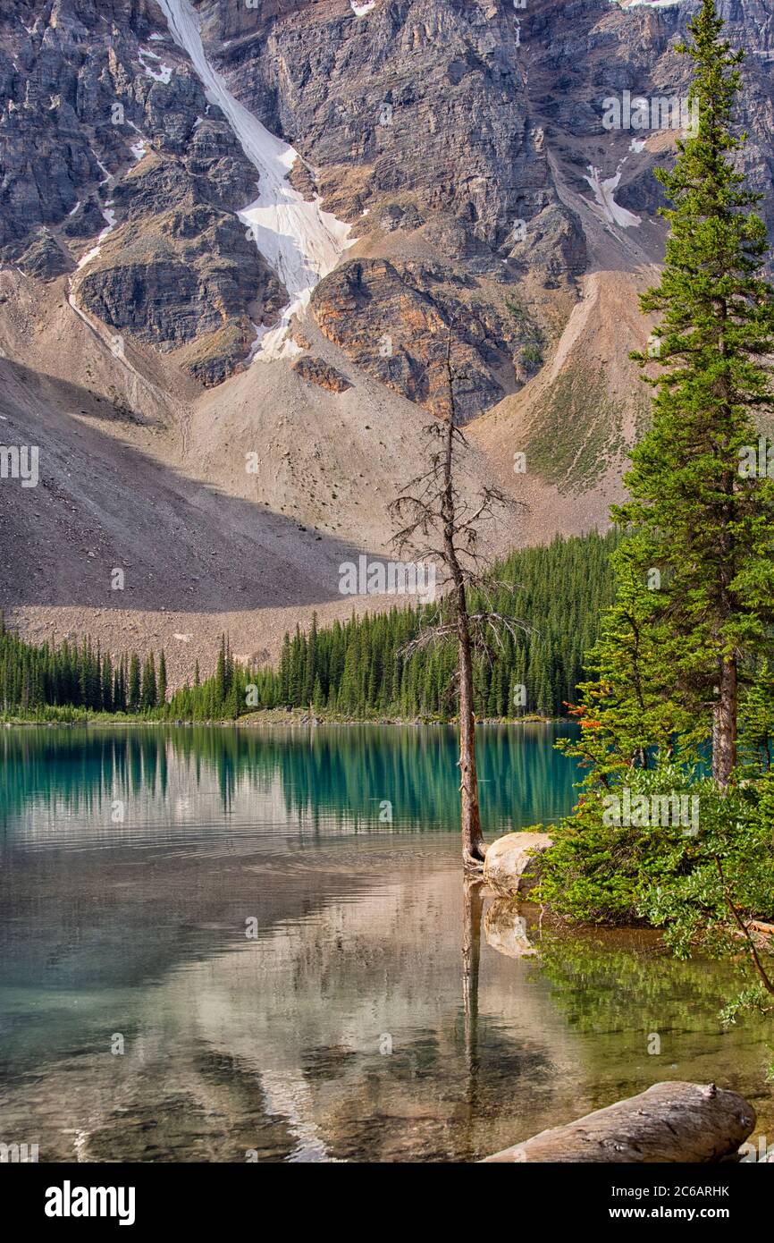 Parque Nacional de Banff Lake Moraine, Alberta, Canadá Foto de stock