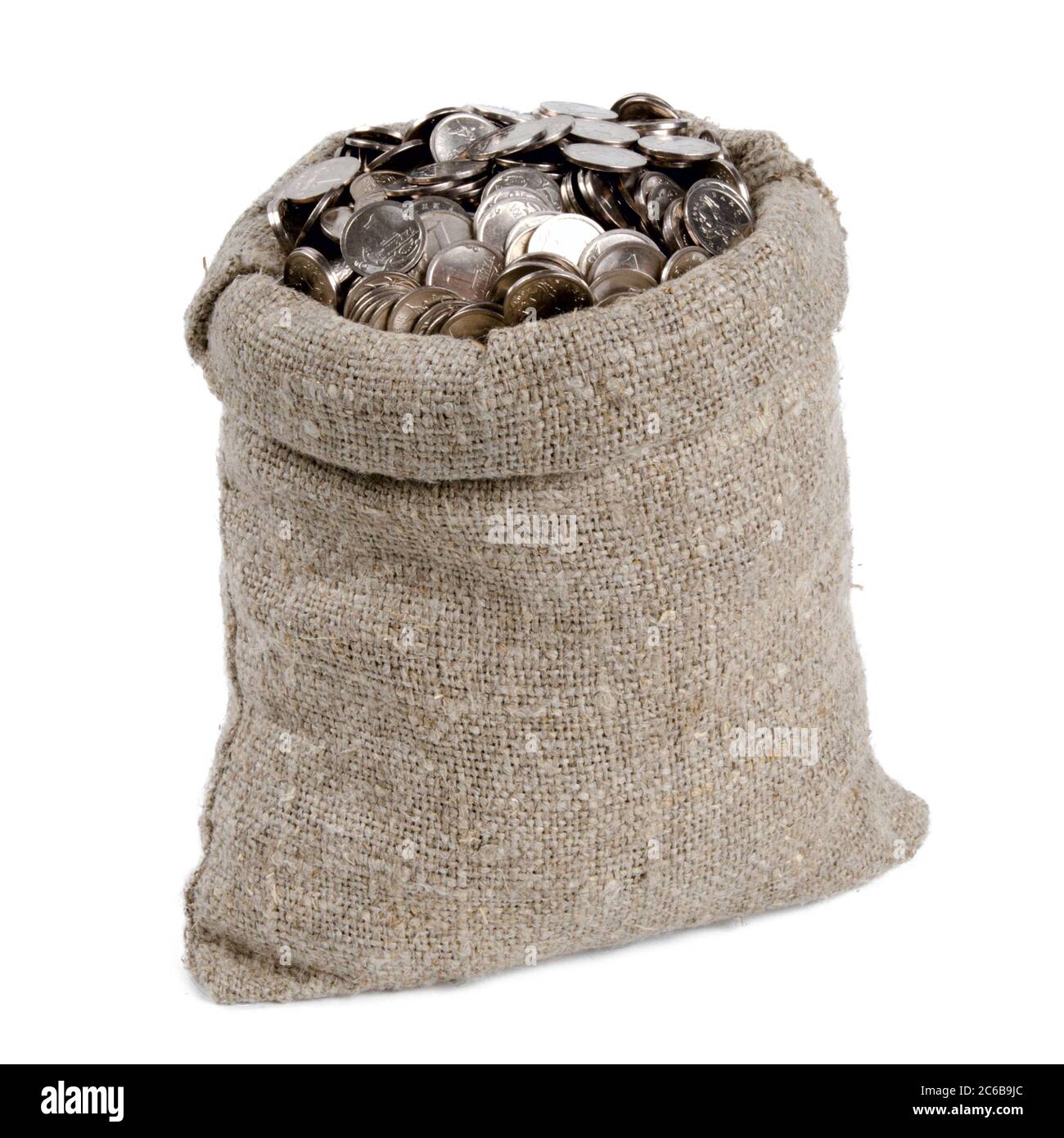 Bolsa de dinero. Aislado sobre blanco Foto de stock