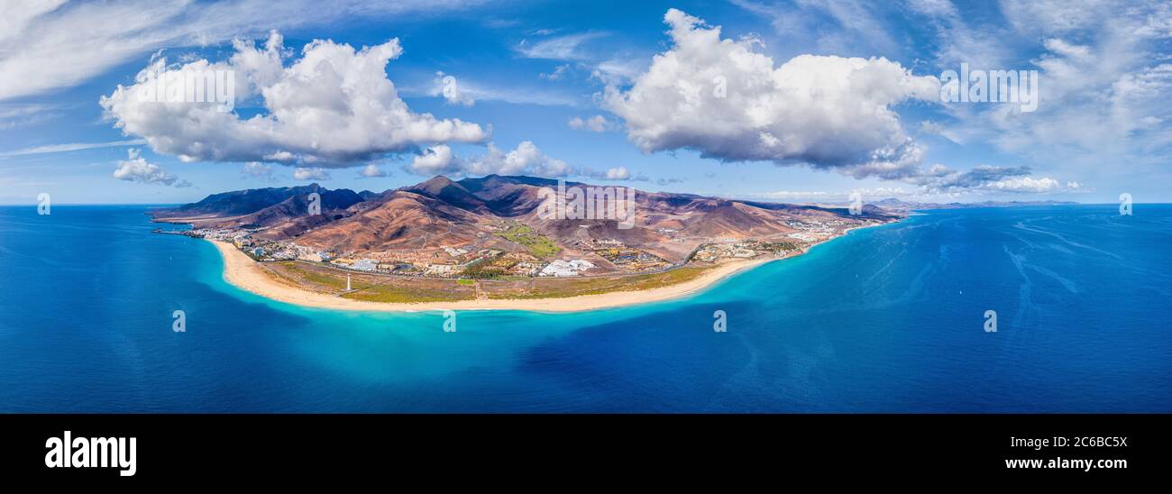 Península de Jandía, Morro Jable y Playa del Matorral, Fuerteventura, Islas Canarias, España, Atlántico, Europa Foto de stock