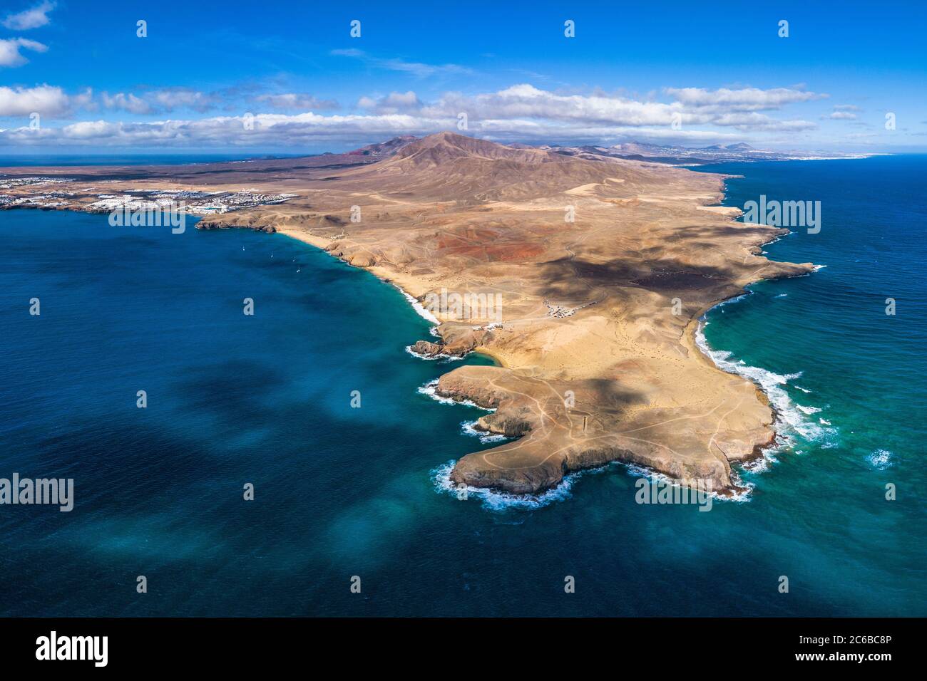 Playa del Papagayo cerca de Playa Blanca, Lanzarote, Islas Canarias, España, Atlántico, Europa Foto de stock