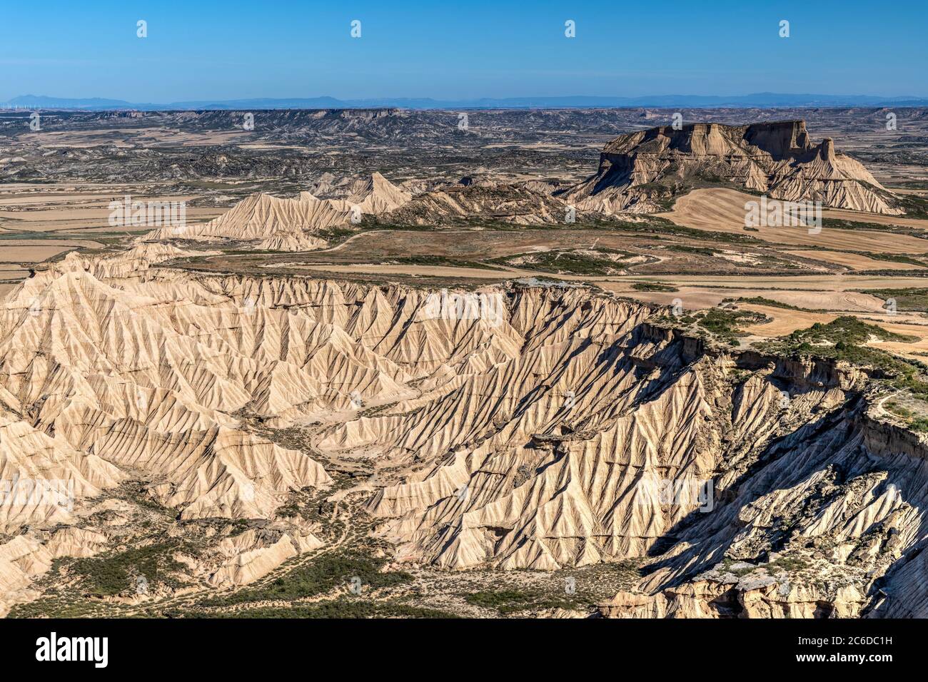 Paisaje desértico, Bardenas reales, Navarra, España Foto de stock