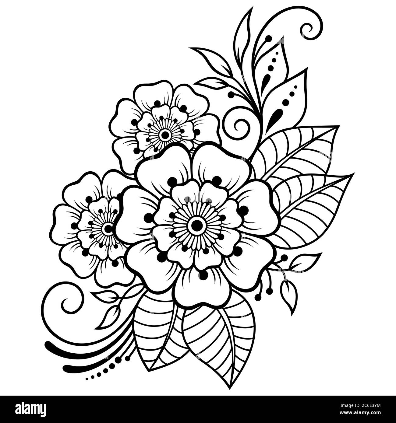 Diseño de flores de Mehndi para dibujo y tatuaje de henna. Decoración en estilo étnico oriental, indio Imagen Vector de stock - Alamy Diseño de flores de Mehndi para dibujo y tatuaje de henna. Decoración en estilo étnico oriental, indio Imagen Vector de stock - Alamy