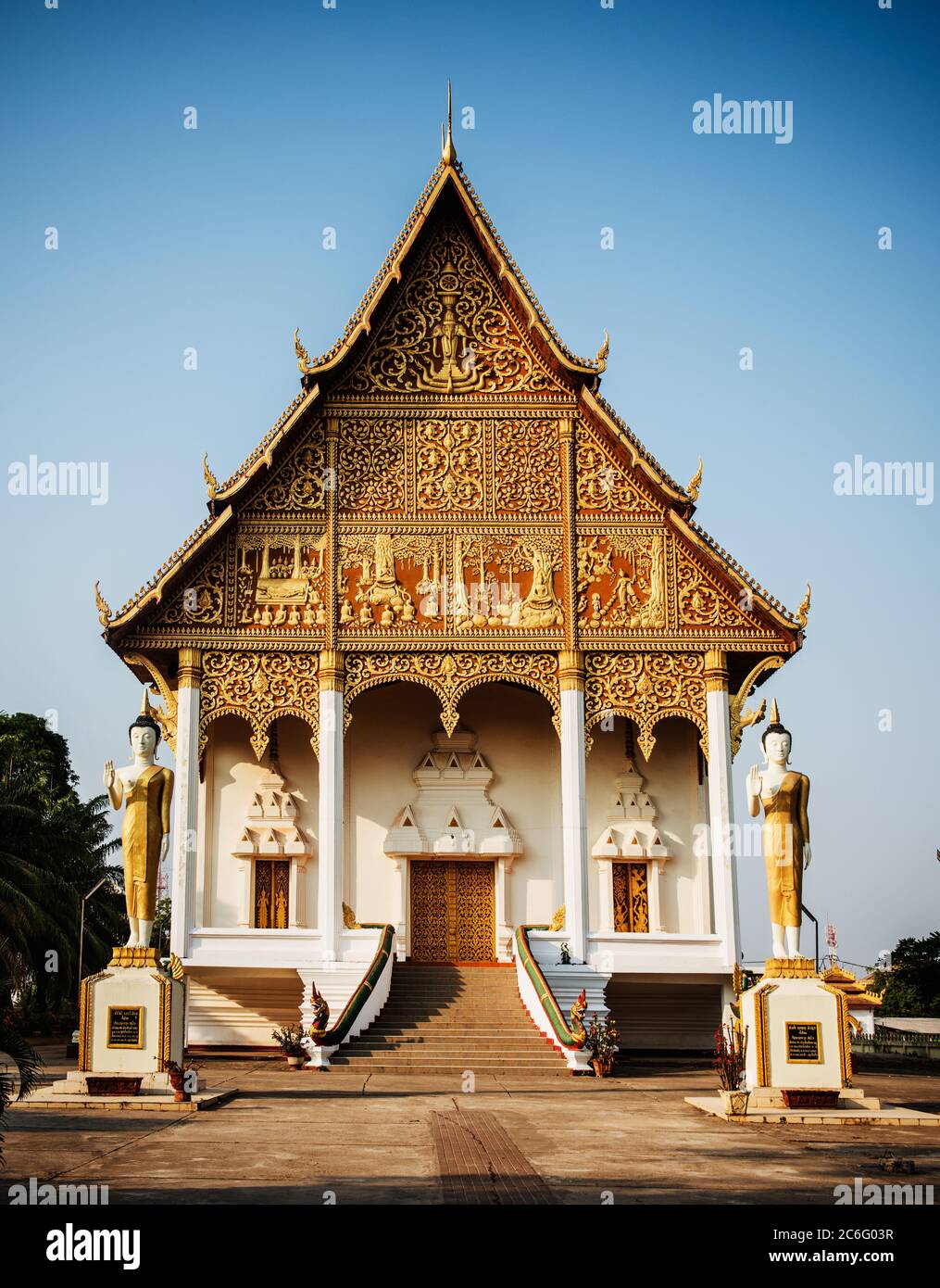 Wat That Luang Neua Temple, Vientiane, Laos, Sudeste de Asia Foto de stock