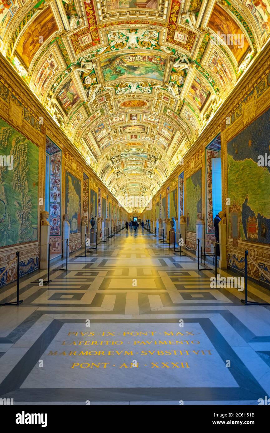 Roma, Italia, Museos Vaticanos, la Galería de Mapas Foto de stock