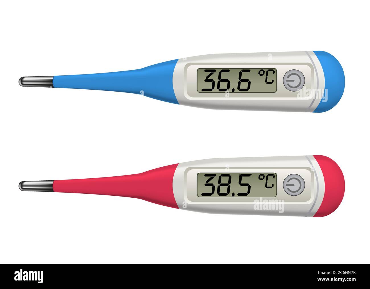 Termómetro digital médico, medición de temperatura, salud, recuperación,  36.6 Imagen Vector de stock - Alamy